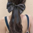 thumbnail image 4 of 40cm Elegant Black Bowknot Ribbon Long Curly Clip Style Wig Simulation Fluffy: X8L2, 4 of 8