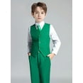 thumbnail image 2 of Wehilion Boys Preppy Style Suit Vest, Boys Clothing For Wedding Banquet Dress,Green 7Y, 2 of 4