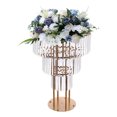 thumbnail image 4 of Modern Gold 3-Tier Crystal Flower Stand - Elegant Wedding Party Decor, Sturdy & Easy Assembly, Holds Up to 17.6 lbs, 4 of 10