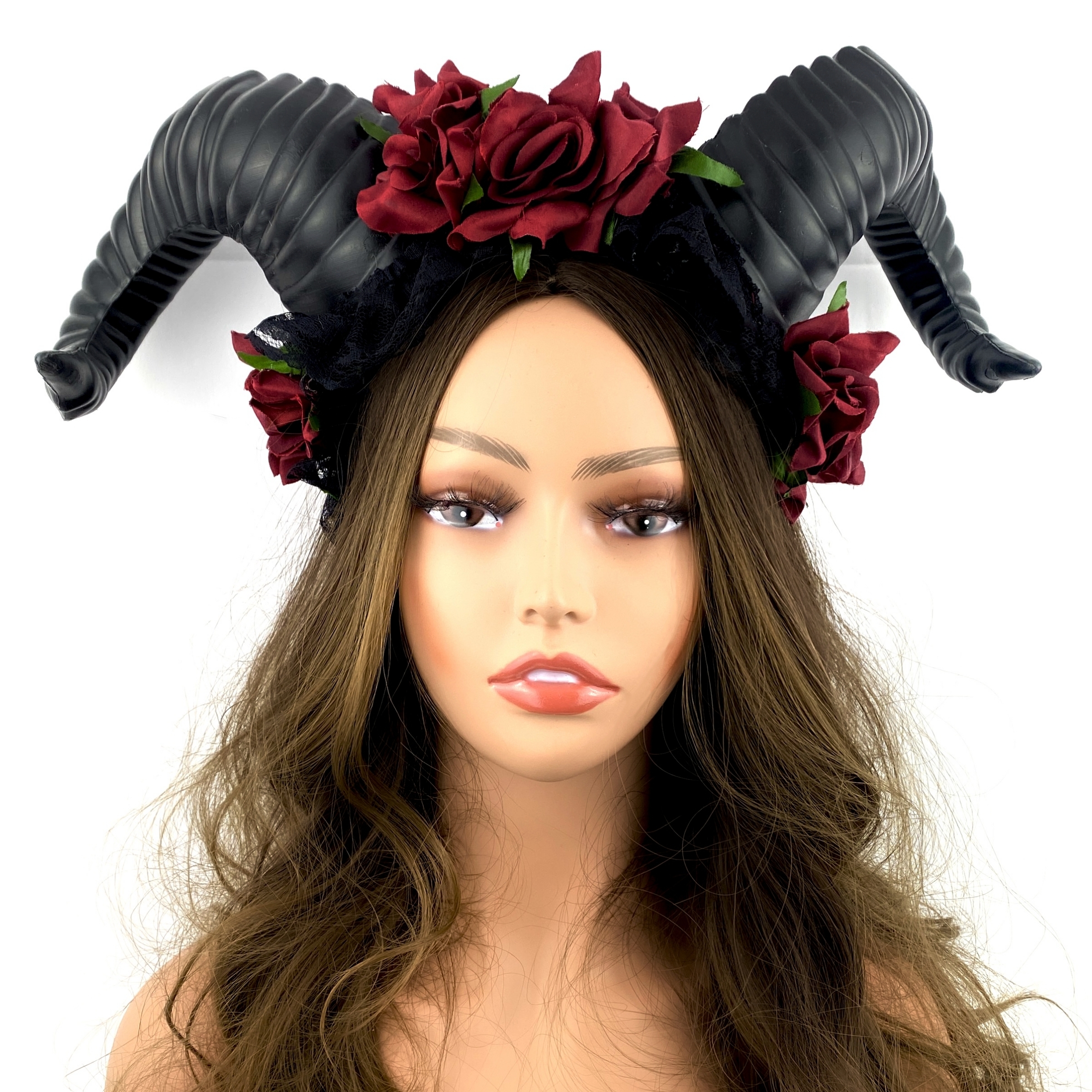 Steampunk Style Luxury Metallic Ram Goat Horn Devil Headband Halloween