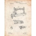 thumbnail image 2 of Borders, Cole 15x18 White Modern Wood Framed Museum Art Print Titled - PP37-Vintage Parchment Wheeler And Wilson Sewing Machine Patent Poster, 2 of 4