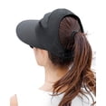 thumbnail image 3 of Women's Sun Visor Hats, Sun Hats for Women Wide Brim UV, Protection Summer Beach Packable Visor, Easy to Store Convenient, Black, 3 of 7