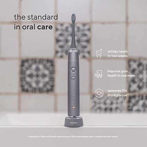 aquasonic black series toothbrush & travel case with 8 dupont brush heads stores