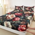 thumbnail image 3 of Homewish Teenagers Adults Retro Chic Floral Peony Twin Sheet Sets 3pcs,Vintage Aesthetic Twin Fitted Sheet Microfiber,Luxury Exotic Style Breathable Flat Sheet,Breathable Home Decor, 3 of 7