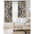thumbnail image 2 of Blue Brown Boho Blackout Curtains 45 Inches Long for Bedroom, Ethnic Vintage Southwestern Geometric Thermal Insulated Room Darkening Black Out Window Curtain Panels Grommet Drapes for Living Room, 2 of 8