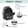 thumbnail image 4 of Princess and Swan Black Pattern Backpack for School, Cute School Bag with Adjustable Shoulder Straps and Padded Back, 15.3"x11"x6.7", 4 of 5