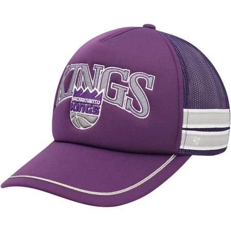 Men s 47 Purple Sacramento Kings Sidebrand Stripes Trucker Adjustable Hat