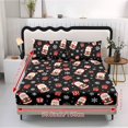 thumbnail image 2 of COEQINE Queen Size Sheet Set 3 Pieces Bedding Set, 1 Fitted Sheet & 2 Pillowcases, Easy Care All Around Elastic Fitted for Christmas Decor, Santa Claus Gift Snowflake, 2 of 5