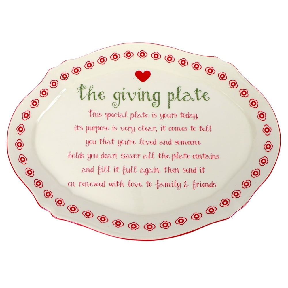 Red Heart Filled With Love Giving Plate Ceramic Platter 12 X 9 Inches