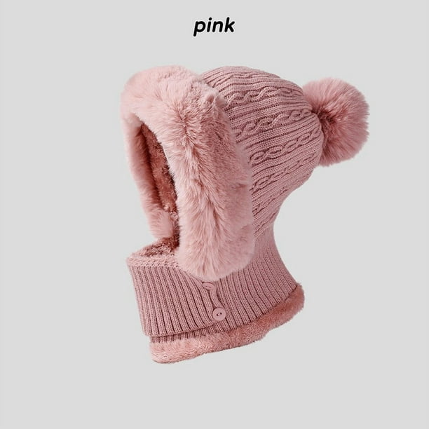 Gorro de punto 4 en 1 | Pasamontañas de invierno con orejeras y braga para el cuello | Gorro cortavientos para clima frío para hombres y mujeres