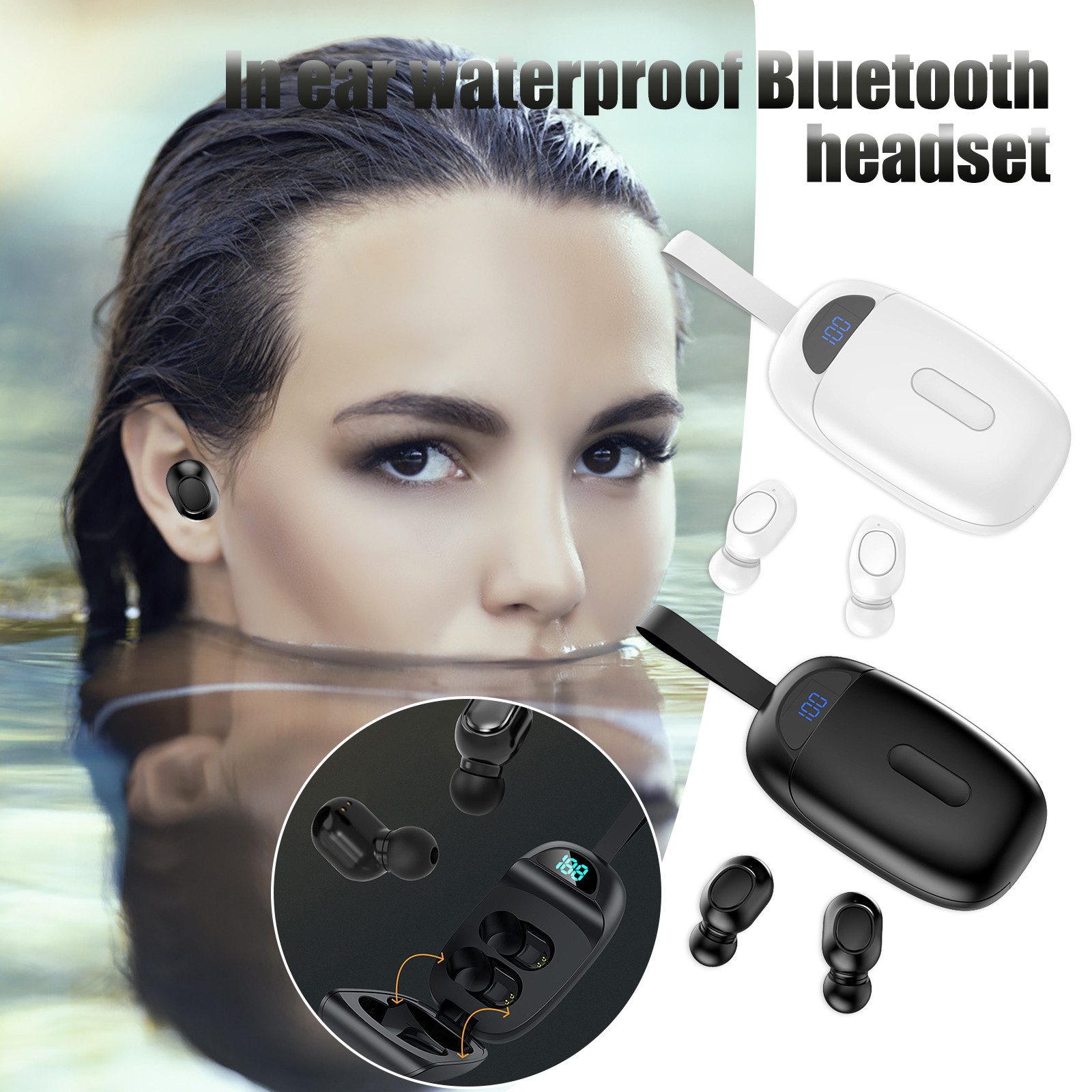 Viflosae Bluetooth Earbuds Headphones True Wireless Earbuds in Ear Headphones Stereo Earphone Electronics Gadgets