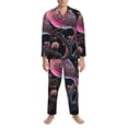 thumbnail image 3 of Naloa Bird 2 Men’s Pajamas Set - Long Sleeve Button Down Sleep Shirt and Pajama Bottoms Sleepwear Set-Large, 3 of 7