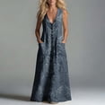 thumbnail image 5 of Dresses for Women Summer Casual Printed Dress Sleeveless Tank Dress Beach V-neck Sundress Dresses Long Dress, 5 of 7