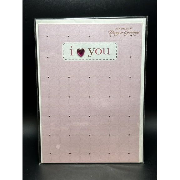 Designer Greetings I Love You: 3D Tip On Gem Heart Hand Decorated Designer Boutique Keepsake Birthday Card for the One I Love
