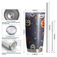 thumbnail image 6 of 20oz Tumblers Dark Blue Pumpkin Ghost Halloween Pattern Stainless Steel Vacuum Insulated Double Wall Travel Tumbler Cups Mug with Lid and Straw,Cleaning Brush for Cold & Hot Drinks, 6 of 7