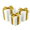 thumbnail image 2 of Homeford Nested Square Gift Boxes, White, 5-inch, 6-inch, 7-inch, 3-piece, 1.5-inch Antique Gold Satin Ribbon, 2 of 4