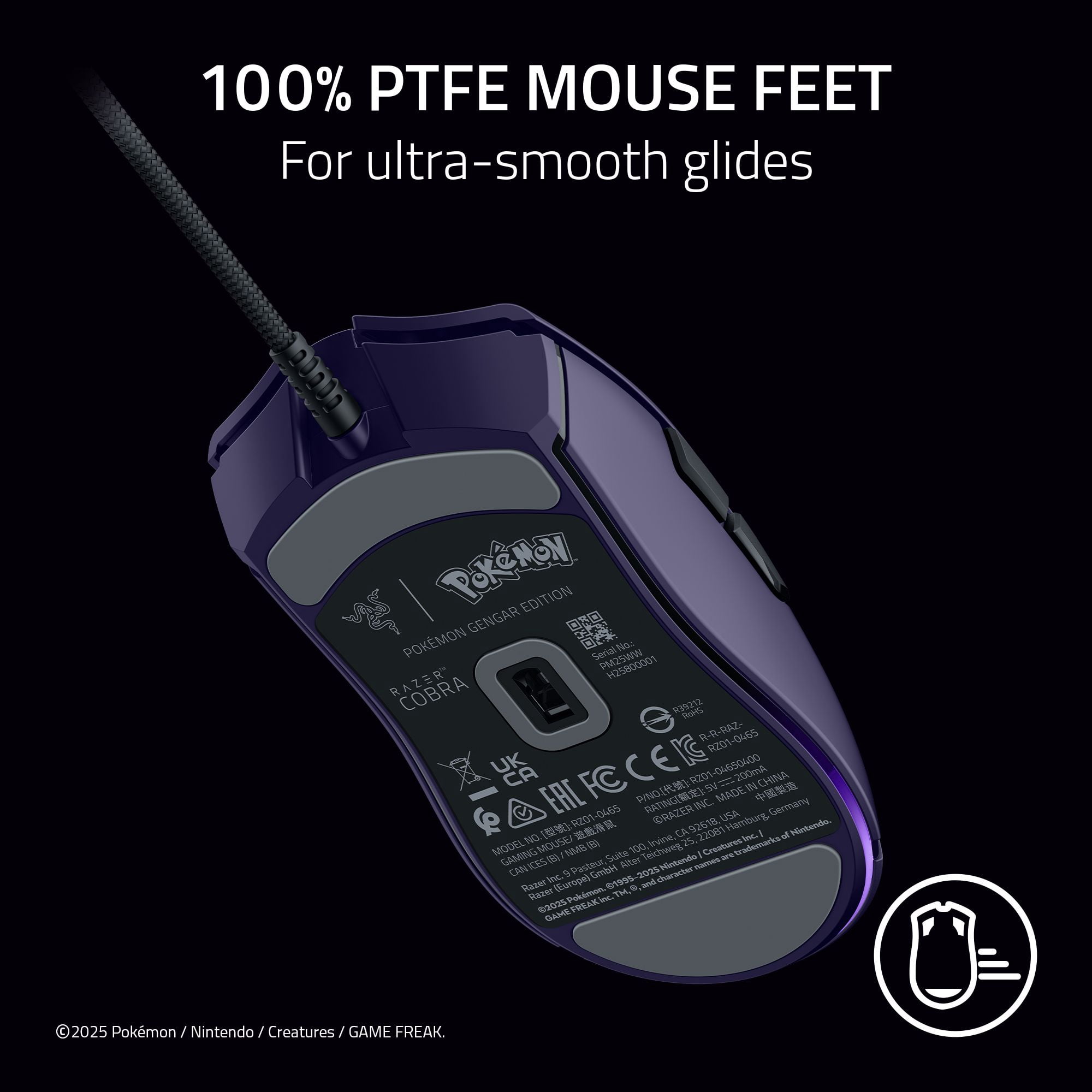 Razer Cobra Light-Weight Wired PC Gaming Mouse with Chroma RGB, Pokemon Gengar Edition
