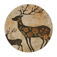 thumbnail image 4 of WYYP Deer Antlers Floral Design Round Tablecloth Waterproof 100% Polyester Fiber White, 4 of 8