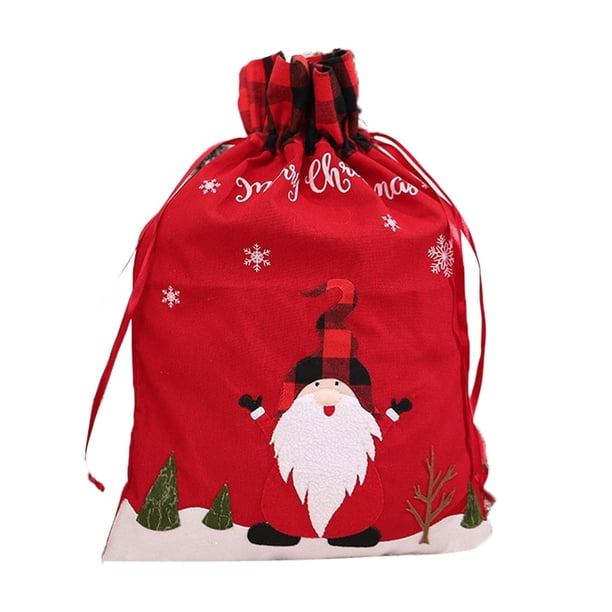 Yuarrent Saco con cordón de Navidad, bolsa de regalo de encaje, tamaño grande, regalo para niños, fiesta, boda, arreglo de Navidad, suministros de Kits de decoración para fiestas Rojo Yuarrent HA069915-02