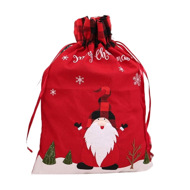 Toystoory Saco con cordón de Navidad, bolsa de regalo de encaje, tamaño grande, regalo para niños, fiesta, boda, arreglo de Navidad, suministros de Kits de decoración para fiestas Rojo Toystoory HA069915-02