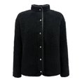 thumbnail image 1 of Chamarra Simply Basic para Mujer, Sherpa,con Botones al Frente Negro Talla M, 1 of 4