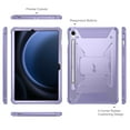 thumbnail image 2 of Fintie Shockproof Case for Samsung Galaxy Tab S10 Lite/ S10 FE/ S9 FE 5G 10.9 Inch/Tab S9 11 Inch, Tuatara Rugged Unibody Hybrid Bumper Kickstand Cover Built-in Screen Protector, Lilac Purple, 2 of 10