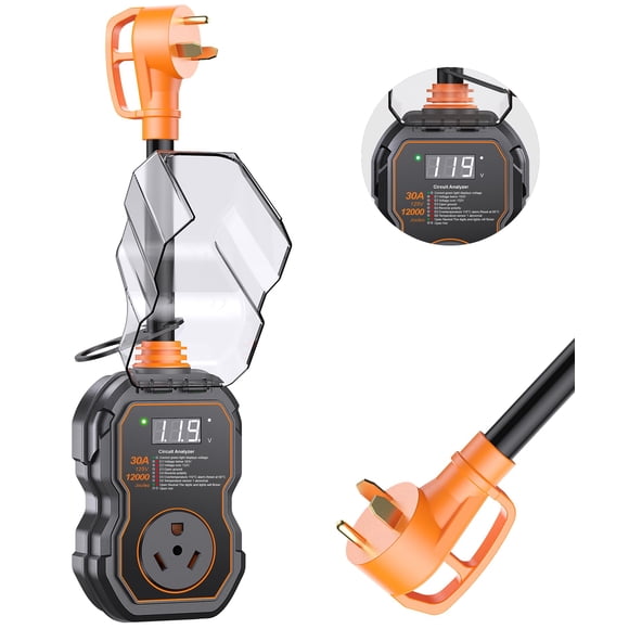 Protectores contra sobretensiones para vehículos recreativos GEARGO 30A con LED inteligente 12000J a prueba de agua