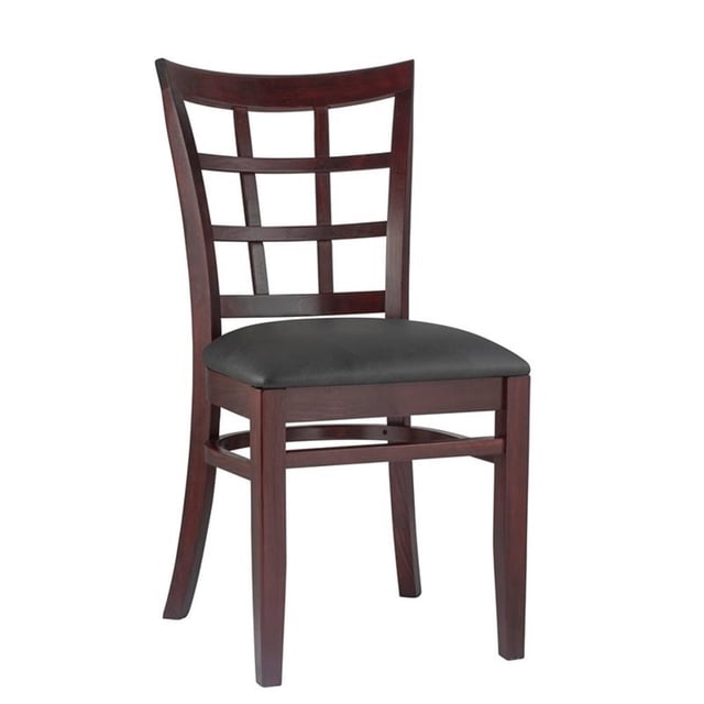 Chaise d'Appoint en Treillis en Acajou Noir (Lot de 2)