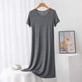 thumbnail image 2 of LIaqionyy Nightgowns for Womens Short Sleeve Sleepshirt Crew Neck Nightshirt Soft Sleepwear Nightshirts, 2 of 5