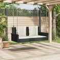 thumbnail image 3 of vidaXL Swing Bench with Cushions Black 46.9"x22"x18.9" Poly Rattan, 3 of 8