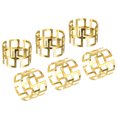 thumbnail image 1 of Metal Servilletas Anillos, 6uds Hueco Corte Servilletas Anillo Soporte Hebilla Juego para Comida Mesa Decoraciones Boda Cumpleaños Vacaciones Fiesta, Dorado Tono, 1 of 5