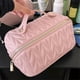 thumbnail image 1 of Leather Travel Makeup Bag Large Capacity Toiletry Bag,White, 1 of 5