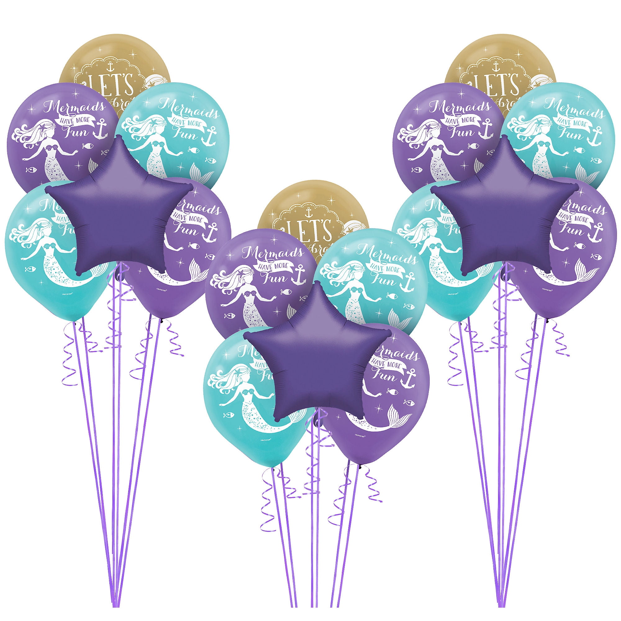 Party City Wishful Mermaid Balloon Supplies, Include 12 Mermaid Latex