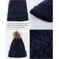 thumbnail image 6 of ‎TACYKIBD Women Winter Knitted Beanie Hat Glove Set Faux Fur Pom Slouchy Hat and Full Finger Knitted Gloves, 6 of 7