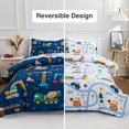 thumbnail image 4 of Juego de ropa de cama Holawakaka para camiones, tractores y coches para niños, tamaño doble, 4 of 9