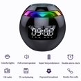 thumbnail image 3 of PENGXIANG rongweiwang Haut-Parleur Bluetooth 5.0 avec Réveil Numérique Haut-Parleur Bluetooth Lecteur de Musique Sans Fil Forme de Boule, 3 of 9