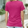thumbnail image 4 of Wiyuqeen Side Ruched Hide Belly T-shirts for Women Classic Crew Neck Short Sleeve Tops Blouses Basic Fitted Solid Color Pullover Shirts Summer Tees, 4 of 9