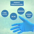 thumbnail image 3 of [1000 Pack] Blue Nitrile Gloves, Powder-Free, 4 Mil, Non-Vinyl Size - Medium, 3 of 6