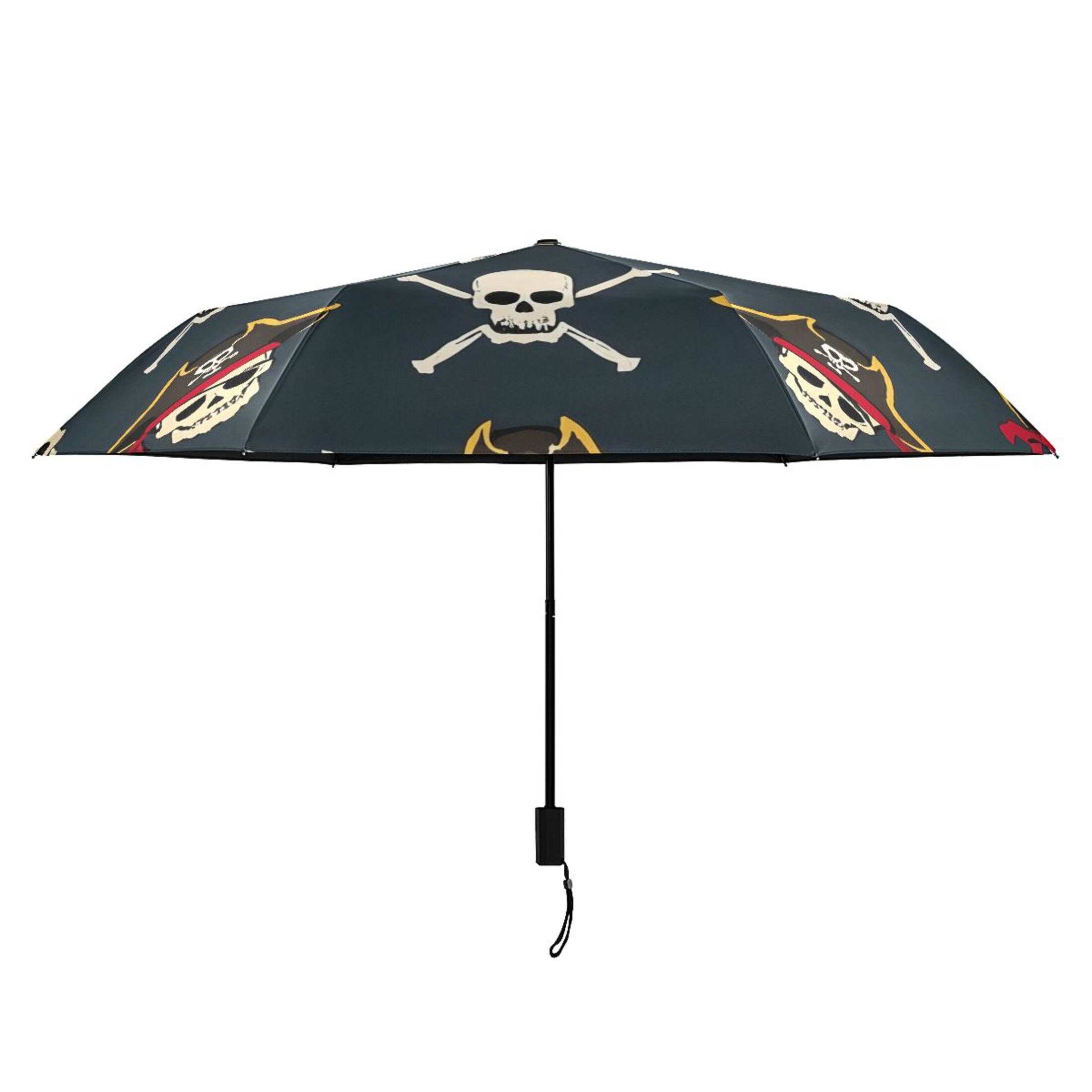 ALAZA Cool Skull Pattern UPF 50+ Compact Folding Umbrella for Rain Travel Umbrella Packable
