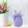 thumbnail image 5 of PPgejGEK Easter Bunny Drawstring Velvet Bag, Cute Ear Candy Packing Gift Pouch for Easter Decor Party Favors, Plush Mini Storage Container 1PC, 5 of 7