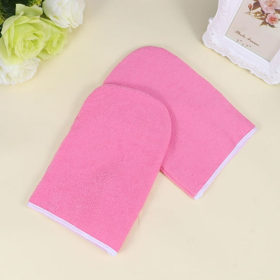 HEMOTON Paraffin Wax Gloves for Hand Treatment Made from Cotton Pink Fully Washable Mitts for Heat Therapy Spa Cover 1 Pair