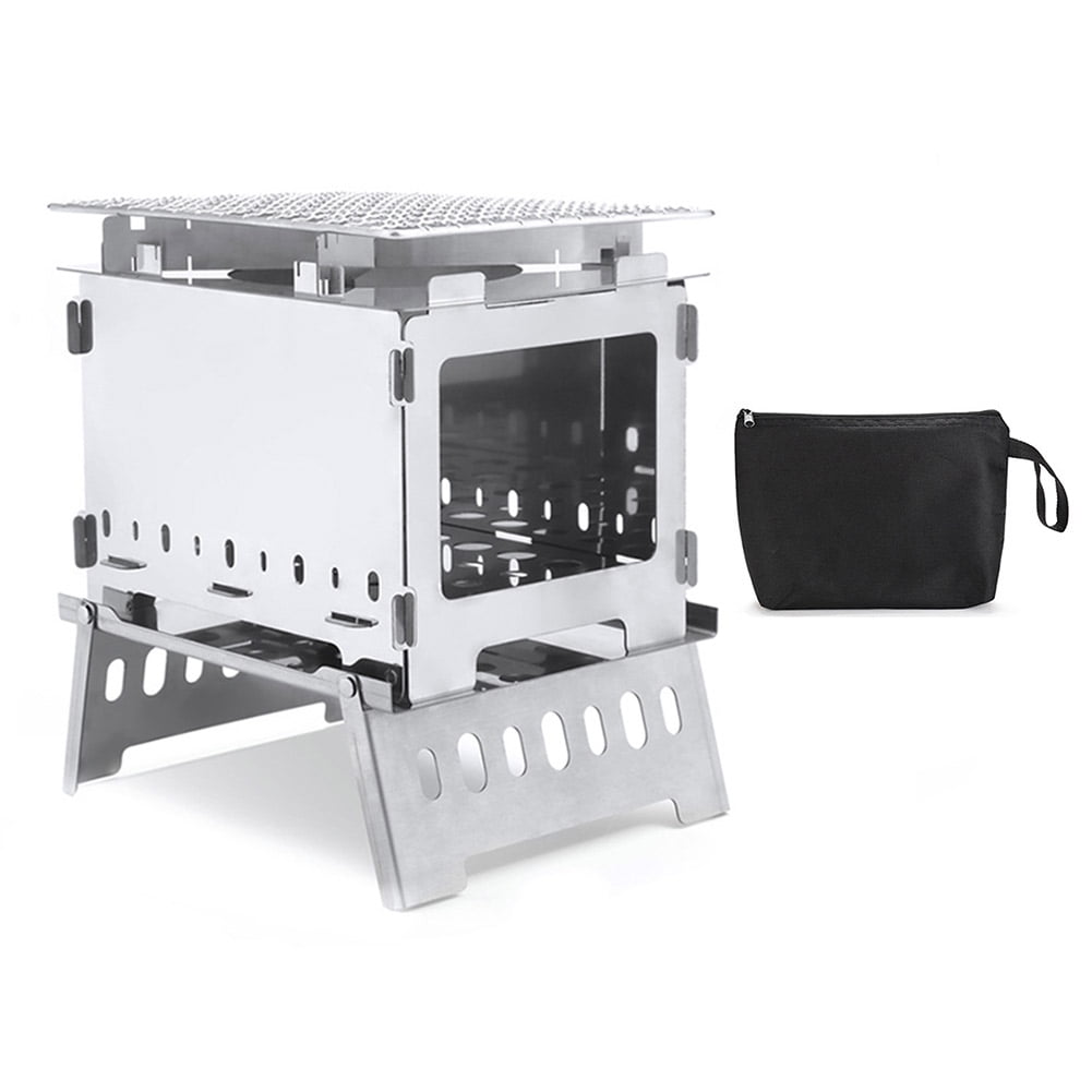 Folding Fine Wood Stove Portable Outdoor Picnic Cookware Grill Camping Stoves