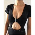 thumbnail image 5 of Cadena de cuerpo de diamantes de imitación Sujetador de plata Cristal Bikini sexy Joyas para el cuerpo Collar Cadenas para mujeres y niñas (plata) Feliz Sencillez, 5 of 5