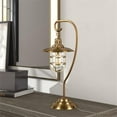 thumbnail image 2 of Maklaine Contemporary 11" Antique Brass Metal/Glass Table Lamp, 2 of 9