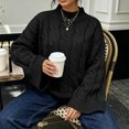 thumbnail image 3 of FAIWAD Sweaters for Women Cable Knit Mock Neck Long Sleeve Pullover Tops Casual Daily Wear, 3 of 5
