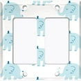 thumbnail image 6 of Metal Light Switch Plate Cover Cute Baby Blue Elephant ZOO005, 6 of 13