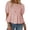 Pink 1, variant on Summer Women Puffed Sleeve Tunic with A Waistband Casual T Shirt Loose Shirt