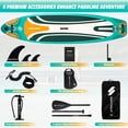 thumbnail image 7 of Santasup Inflatable Stand Up Paddle Board with SUP Accessories, Big Wide Anti-Slip EVA Deck, Waterproof Bag, Colorful Green 11' Sup Boards for Adults & Youth of All Skill Levels, 7 of 7