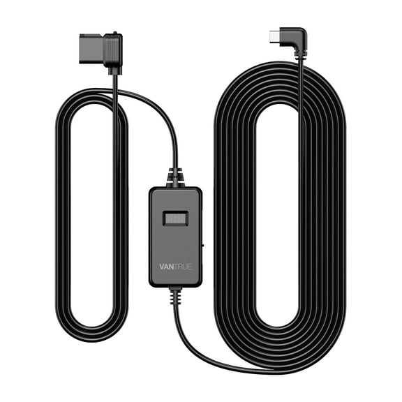 VANTRUE 10ft Type C USB OBD Hardwire Power Cable with LED Screen, 3 Gear Shifting, Low Voltage Protection for Parking Mode, for N4 Pro, N5, N4, S1 Pro, N2 Pro(2023), E1, E1 Lite, E2, E3, N2S Dash Cam