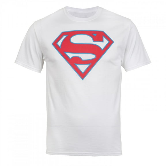 Superman Symbol Classic White T-Shirt-Small